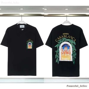 Herr t-shirts Men's T Brand Designer Tees Rainbow Mushroom Letter Print Kort ärm Toppar Bomull Löst män Casa Blanca Women Shirt 4921