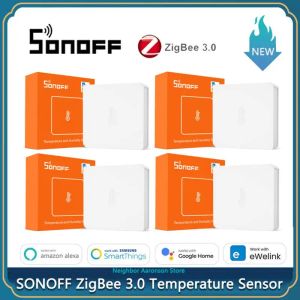Controle SONOFF SNZB02 ZigBee 3.0 Temperatura Umidade Sensor Higrômetro Monitor Smart Home Work com ZBBridge Alexa Google Home eWeLink