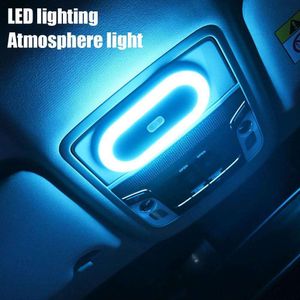 Nuovi fari per auto Luce di lettura per interni auto universali Lampada a cupola per tetto Ricarica USB Lampada da notte per atmosfera blu ghiaccio giallo Accessori per interni auto