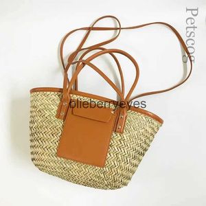 Torby na ramię wieczorne worki designerskie skórzane szwy tkane torby dla kobiet ręcznie robione słomkowe torby letnia plażowa torby crossbody w koszyk podróżny tourseh24223