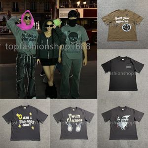 Erkek Tişört Kırık Gezegen T-Shirt Yüksek Kalite 3D Mektup Baskı Kısa Kollu Erkekler Kadın Gevşek Kırık Kırık Gezegen Top Tee Yaz Günlük Yuvarlak Boyun Kısa Kollu