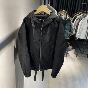 Jaquetas masculinas 2024 roupas na moda casual jaqueta masculina com capuz carga moda outerwear primavera outono solto blusão masculino streetwear casaco