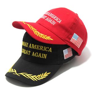 Chapéus de algodão Donald Trump bordados Make America Great Again Moda Bonés de beisebol Trump masculinos ajustáveis com bandeira dos EUA Presidente dos EUA Eleição Mulheres Esporte Snapback