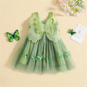 Vestidos de menina crianças meninas vestido de princesa casual lantejoulas borboleta malha tule linha a festa para praia roupas de verão