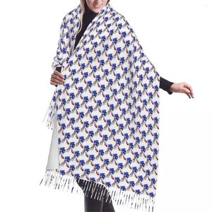 Scarves Custom Print Moving Sonics Shadow Pattern Scarf Women Men Winter Warm Fashion Versatile Female Shawl Wrap