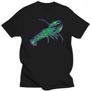 Herr t-skjortor crawfish hummer lila gröna roliga mardi gras karneval t-shirt tröja för män europe kuponger modern bomull