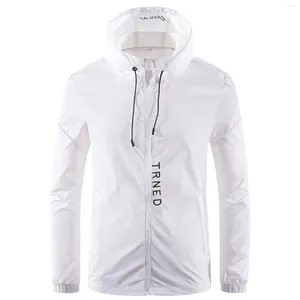 Men's Jackets Male Ice Silk Jacket Spring And Summer Hooded Coat Breathable Thin Long Sleeved Zipper Solid Color Cardigan