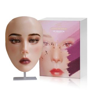 accesories Face Reusable Makeup Practice Mask Board Eye Pad Silicone Bionic Skin Practicing Mannequin For Beginner Beauty Tattoo Board Tool