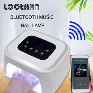 Głośniki Lootaan 99W UV Lampa LED moda Auto czujnik Bluetooth Głośnik 42 LED suszarka do paznokci do żelowego lakieru manicure narzędzia pedicure