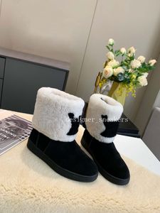 Stivali da neve firmati Donna Stivaletti marroni Piattaforma da donna di lusso Stivaletti caldi in pelle scamosciata Stivali neri Scarpe invernali di alta qualità con scatola Taglia 35-42