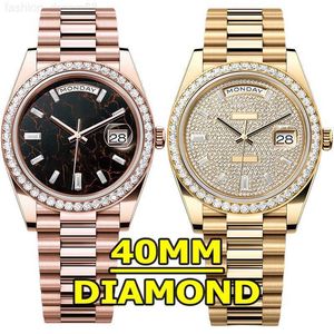 Luksusowe zegarki męskie zegarki z diamentami 40 mm automatyczny ruch maszyny zegarki 904L Stal nierdzewna Lumood Waterproof Sapphire Fashion Na rękę