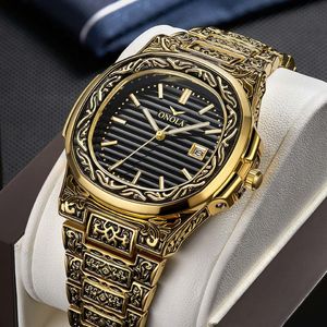 Marchio ONOLA Orologi di lusso alla moda Orologio in acciaio dorato impermeabile dal design classico in stile retrò per uomo e donna326T