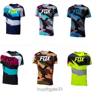 6UZ4 Camisetas masculinas Fox Xamo Nova camiseta de ciclismo com redução de velocidade de manga curta masculina verão ao ar livre camisa de secagem rápida