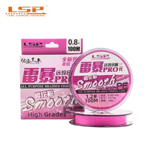 Linhas LSP Thunderstorm Pro 2 PE Linha de pesca trançada 8 fios 100150M 1330LB Linha multifilamento Linhas de pesca para mar de água doce