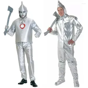 Homens camisetas Adulto Mens Wizard of Oz Tin Man Cosplay Trajes Halloween Carnaval Purim Mardi Gras Party Outfit