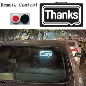 New Decorative Lights Car Rear Window Projection Screen Thank You Light Wireless Romote Control LED Panel Car Truck Rear Window Light Sign Accessories