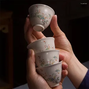 Filiżanki herbaty japońska roślina ceramiczna popiół ręcznie robiony kubek kreatywny antyki biuro filiżanki domowe kung fu napoje prezenty