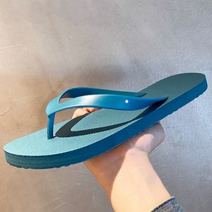 Mens Slippers for summer indoor home anti slip shower couples thick soled cool slipper flip fops royal blue sandals