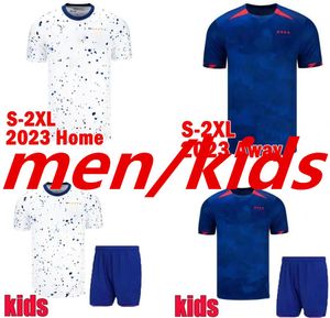 2023 Världscup USA Pulisic Soccer Jerseys McKennie Reyna McKennie Weah Swanson Usas Morgan Rapinoe Men Woman / Kids Kit Football Shirt 999
