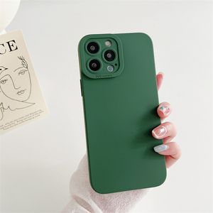iPhone 15 Pro Max Designer Flower Phone Case för Apple 14 Plus 13 12 11 XS XR Luxury Soft TPU Silicone Floral Print Solid Candy Color Back Cover Coque Fundas Alpine Green