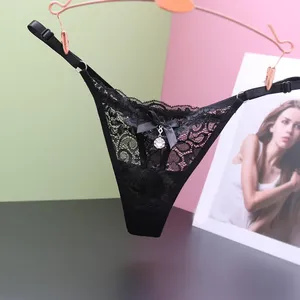 Damenhöschen Frauen Sheer Lace Thong Verstellbare Taille Schleife Mesh Unterhose Sexy Nahtlose Erotik Durchsichtige Slips mit dünnem Gürtel Ropa