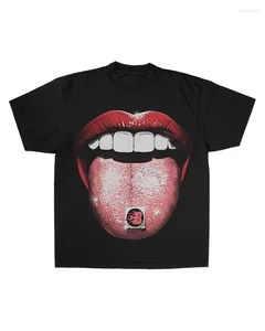 Erkek Tişörtleri Y2K Street Giyim Harajuku Baskı Deseni Erkekler Büyük Boy Tshirt Kadın Hip Hop Gotik Punk Günlük Pamuk Gevşek