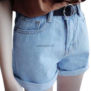 Women's Shorts Summer Women Shorts High Waist Cuffed Elastic Wide Leg Pocket Short Jeans Denim Shorts Streetwear 2021L2402