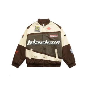 Men'S Jackets Mens Y2K Jacket Harajuku Hip Hop Skl Graphic Embroidery Oversized Retro Gothicwork Baseball Uniform Coat Drop Delivery Dhgly