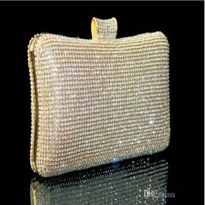 Designer -Royal Western Women's Lady Fashion Swarovski Silver Crystal Evening Clutch Bag Purse Handväska axelväska bröllop BR226E