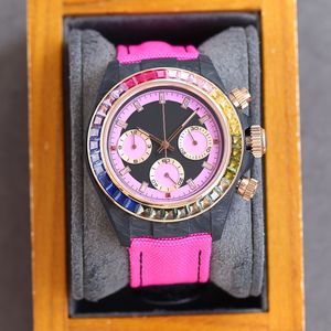 Watch Quartz Movement Rainbow Circle Designer Mens Watches 40mm Montre De Luxe Wristwatch Classic Fashion Business Wristband Gift