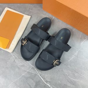 Louiseviution tofflor designer varumärke kvinnor lvse tofflor sandaler glider moderummet kvinnor casual skor strandskor svart läder sandal skomakare sommar 991