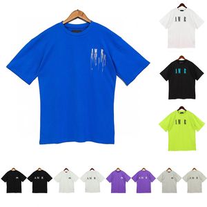 여름 아미르 디자이너 T 셔츠 남성 티셔츠 잉크 스플릿 플로우 페인트 디자이너 아미드 셔츠 고급 짧은 슬리브 빈티지 록 스트리트웨어 커플 티