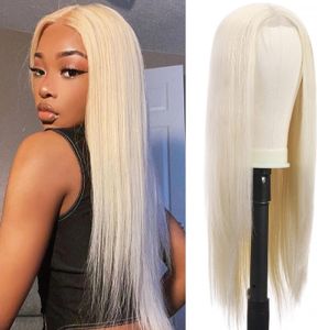 Full Wig Brazilian Human 613# Blonde Color 12-30inch Silky Straight Indian Virgin Hair Lace Wigs