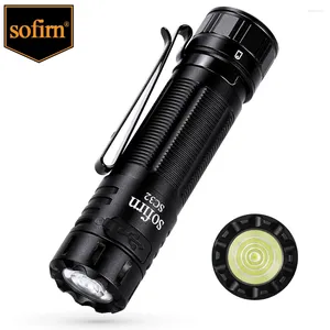 Flashlights facklor Sofirn SC32 SST40 LED -ficklampa 2000lm 18650 EDC Torch USB C Portabel laddningsbar IPX8 -ljus med elektronisk svans