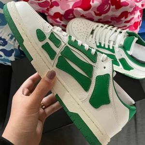 Sapatos de grife sapatos casuais Skell Top tênis de couro de osso baixo Esqueleto Azul Vermelho Branco Preto Verde Cinza tênis de corrida ao ar livre para homens e mulheres