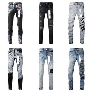 Purple Jeans Mens Jeans Designer Jeans High-End Quality Straight Retro Street Hiphop Personality Casual Loose Sports Pants Stretch Slim Fit Jeans Pants Dropp Jeans