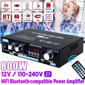 スピーカーAK35 380 800WホームBluetoothスピーカーアンプオーディオ110240V Bass Audio Digital Power AmplificAdor FM Auto Music Suboofer Amp