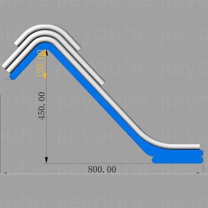 Giochi all'aperto 8x4.5x1.5m Scivolo gonfiabile per yacht ad acqua Attrezzatura da gioco divertente commerciale Scivolo per bacino d'aria Dalla nave alla porta entro tasse / spese in magazzino