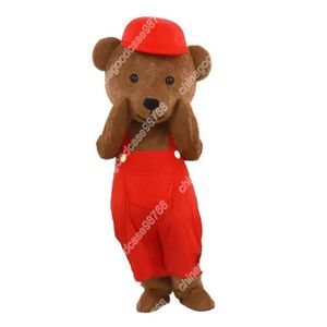 Desempenho CuteTeddy Bear Mascot Costume Top Quality Halloween Natal Fantasia Vestido de Festa de Desenho Animado Personagem Terno Carnaval Unissex Adultos Outfit