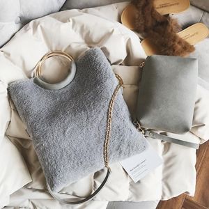 Cross Body Autumn and Winter Fur Bag kvinnlig koreansk version av den vilda plyscha axel Messenger2870