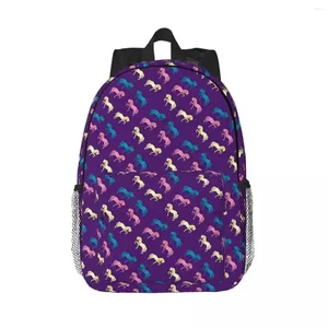 Mochila cavalos roxo mochilas adolescente bookbag moda estudantes sacos de escola viagem bolsa de ombro grande capacidade