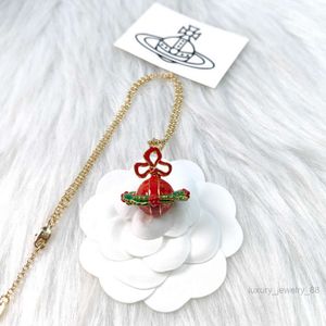 女性のための衛星ネックレスデザイナーネックレスVivienenwestwood Luxury Jewelry Viviane Westwood Necklace Vivienne 3D Saturn Design Necklace Womens Christmas de