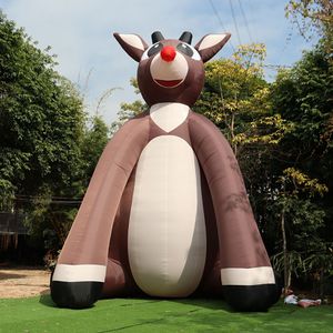 wholesale 9mH (30ft) with blower Christmas Decoration Inflatable Rudolph the Red-Nosed Reindeer Deer Balloon Xmas Ornament for outdoor display