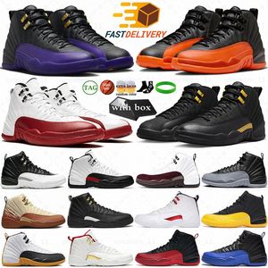 With box Jumpman 12 Cherry 12s mens basketball shoes Red Taxi Twelve XII Black White Field Purple Brilliant Orange Dark Concord Flu Game Royalty men sports trainers 47