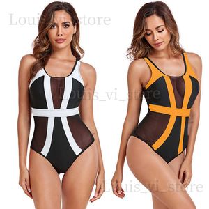 Costume da bagno da donna Costume intero con spalline regolabili nuovo costume da bagno bikini conservatore stampato multicolore T240222