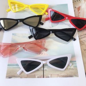 Милые детские треугольные солнцезащитные очки, 12 цветов, очки UV400, детские солнцезащитные очки Cateye, пластиковая оправа Whole324Q