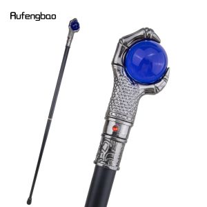 Silver Dragon Claw Grasp Blue Glass Ball Walking Cane Fashion Dekorativ Walking Stick Gentleman Elegant Cosplay Crosier 93cm