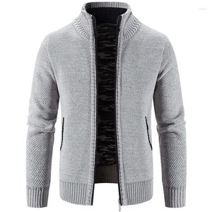 Herrtröjor män 2024 Autumn Winter Wool håller varm blixtlås Cardigan Man Casual Knitwear Sweatercoat Jacket Male Clothe