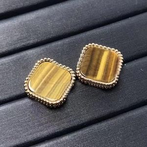 NIU Charme Brincos T Clover Back Mothe Prata 18K banhado a ouro Ágata de titânio para mulheres meninas joias de casamento