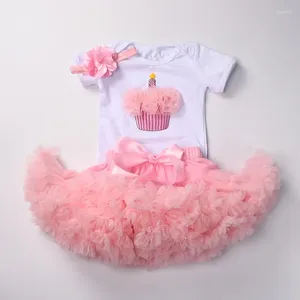 Set di abbigliamento Abito tutù per neonata Il mio primo compleanno Pagliaccetto per bambini Top Gonna in tulle Set di abiti nati con stampa per neonati